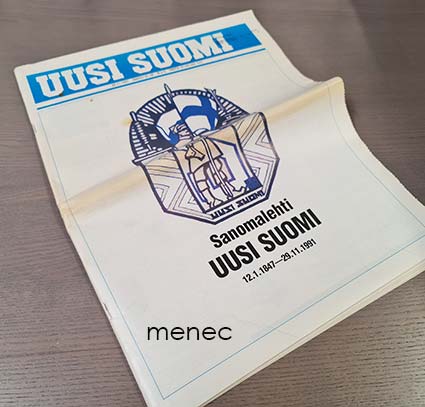 Uusi Suomi 29.11.1991, muistonumero 