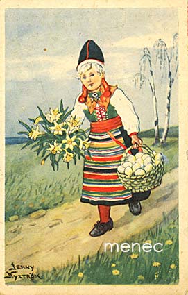 Nyström, Jenny - Pääsiäistyttö kansallispuvussa 