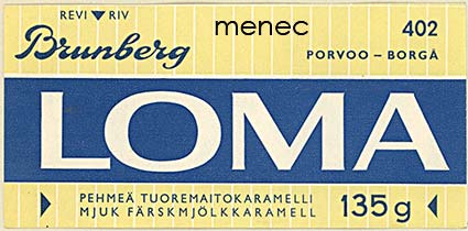 Loma, pehmeä tuoremaitokaramelli, etiketti 
