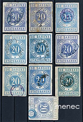 Tanska, Danske Statsbaner, 10 paunan rahtimerkkejä, 10 kpl 