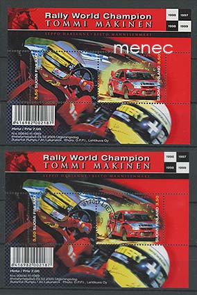 Tommi Mäkinen 2000, 2x pienoisarkki BL24 + FDC