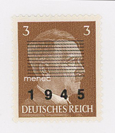 Saksa, Netschkau-Reichenbach, Hitler-mustaus-koepainos 1945, 3 Pf 