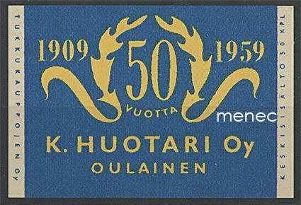 Kauppiasetiketti, K. Huotari, Oulainen 