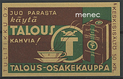 Tulitikkuetiketti, Talous kaffe, Talous-Osakekauppa 