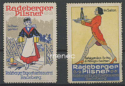 Kaksi n. 100-vuotiasta Radeberger-kirjeensulkijaa 