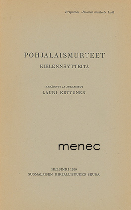 Kettunen, Lauri - Pohjalaismurteet 
