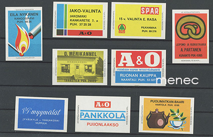 Kauppiasetikettejä ym., 9 kpl 