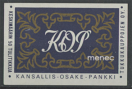 Tulitikkuetiketti, KOP 