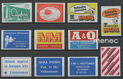 Kauppiasetikettejä, 11 kpl 
