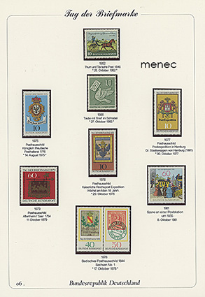 Saksa, Postimerkin päivä 1952-1994, 19 kpl 
