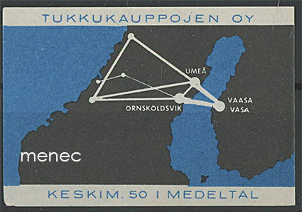 Tulitikkuetiketti, Vaasan-laivojen matkailureittejä 