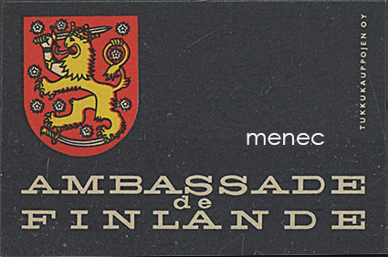 Tulitikkuetiketti, Ambassade de Finlande 
