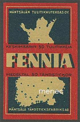 Tulitikkuetiketti, Fennia 