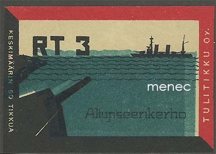 Tulitikkuetiketti, RT 3 Aliupseerikerho 