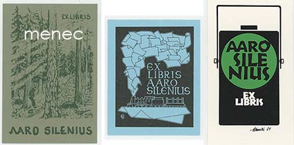 Aaro Silenius, kolme exlibristä 