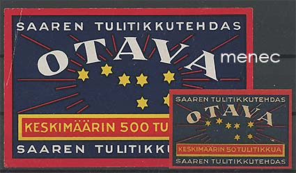Tulitikkuetikettejä, Otava, iso ja pieni 