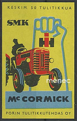 Tulitikkuetiketti, McCormic-traktori 