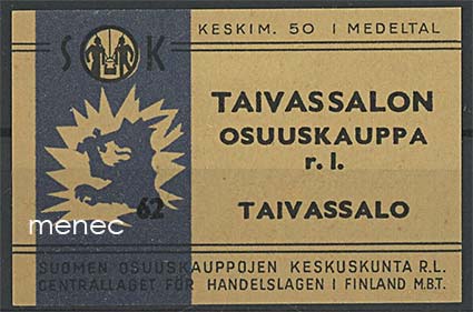 Kauppiasetiketti, Taivassalon Osuuskauppa 