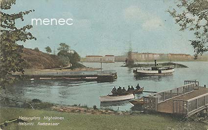 Helsinki, Korkeasaari, veneitä sekä höyry- ja purjelaiva 
