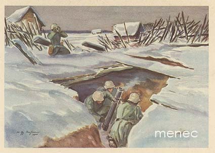 Saksa, Venäjän-retkeltä, raskas kranaatinheitin tuliasemassa 