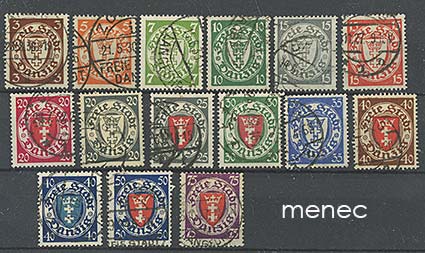 Saksa, Danzig, vaakuna-käyttömerkki, ovaalimalli, 15 kpl 