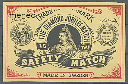 Tulitikkuetiketti, kuningatar Victoria, Diamond Jubilee, iso aski 