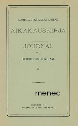 Suomalais-ugrilaisen seuran aikakauskirja  71