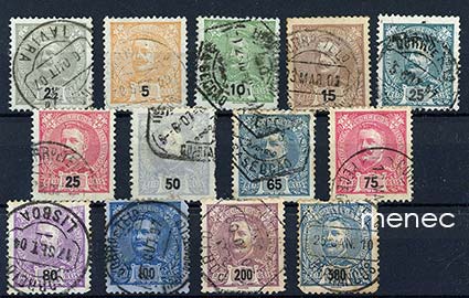 Portugali, käyttösarjaa 1895-1898, 13 kpl 