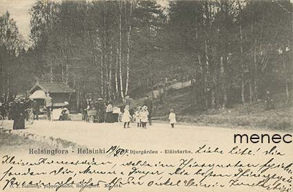Helsinki, Eläintarha, pyöräilijöitä ja lapsia 