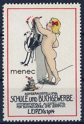 Kirjeensulkija, Saksa, Schule und Buchgewerbe, Sonderausstellung Leipzig 1914, tyttö 