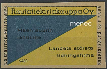 Tulitikkuetiketti, Rautatiekirjakauppa, Maan suurin lehtiliike 