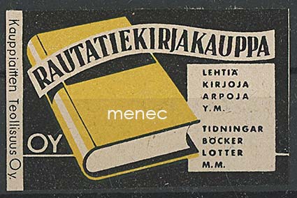 Tulitikkuetiketti, Rautatiekirjakauppa, kirja-aihe 