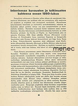 Haltsonen, Sulo - Inkerinmaa kuvausten ja tutkimusten kohteena ennen 1860-lukua 