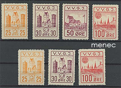 Tanska, Vanløse-Vestamager Jerbane, pakettimerkkejä, 7 kpl 