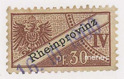 Saksa, Rheinprovintz-veromerkki, 30 Pf 