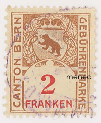 Sveitsi, Bernin kantoni, veromerkki 2 Fr 