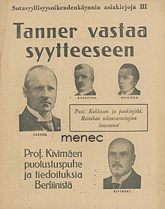 Sotasyyllisyysoikeudenkäynnin asiakirjoja. III 