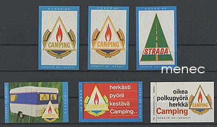 Tulitikkuetikettejä, Camping/Strada, 6 kpl 