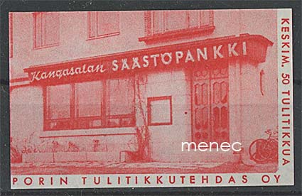 Tulitikkuetiketti, Kangasalan Säästöpankki 
