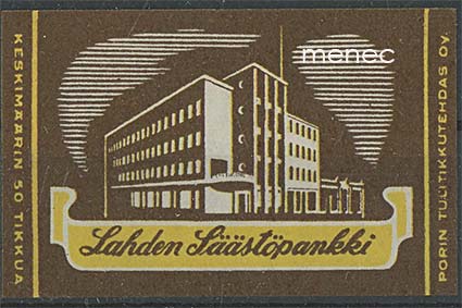 Tulitikkuetiketti, Lahden Säästöpankki 
