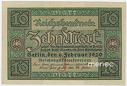 Saksa, Reichsbanknote 10 Mark 1920 