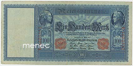 Saksa, Reichsbanknote 100 Mark 1910 