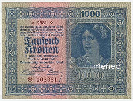 Itävalta, 1000 Kr 1922 