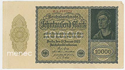 Saksa, Reichsbanknote 10000 Mark 1922 