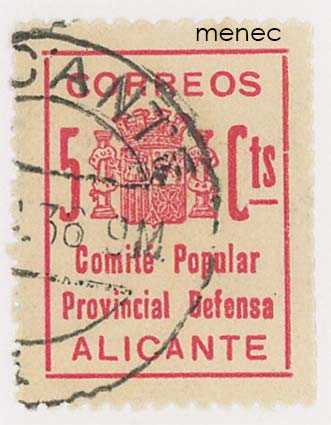 Espanja, Alicante, kirjeensulkija aluepuolustuksen hyväksi, 5c, 1936 