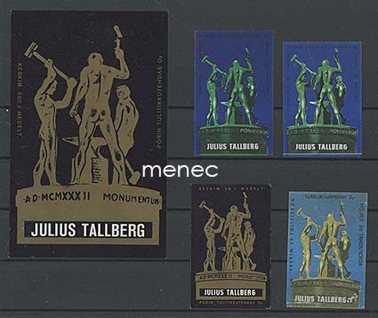 Tulitikkuetikettejä, Julius Tallberg, iso ja 4 tavallista 