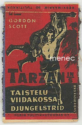 Tulitikkuaskin kansi, Tarzanin taistelu viidakossa 