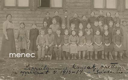 Suodenniemi, Leppälammin kansakoulun opettajat ja oppilaat v. 1913-14 