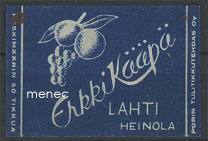 Kauppiasetiketti, Erkki Kääpä, Lahti, Heinola 