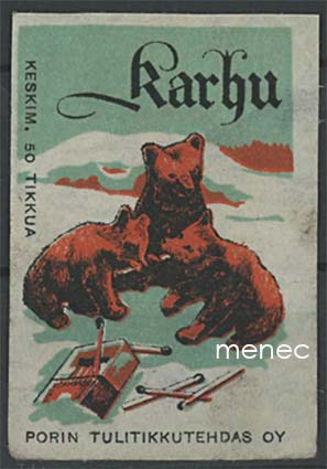 Tulitikkuetiketti, Karhu 